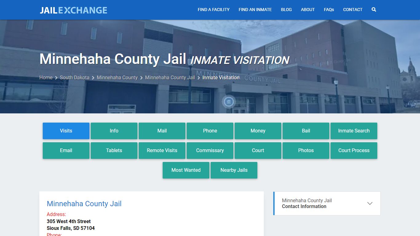 Inmate Visitation - Minnehaha County Jail, SD - Jail Exchange