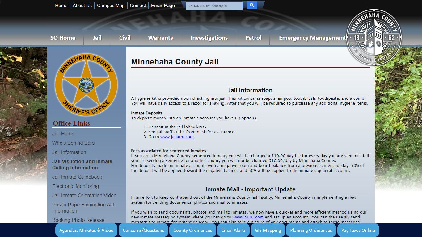Minnehaha County, South Dakota Official Website - Jail